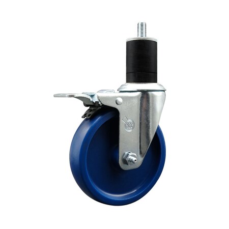 Service Caster 5'' SS Solid Poly Swivel 1-3/4'' Expanding Stem Caster Total Lock Brake SCC-SSEXTTL20S514-SPUS-134